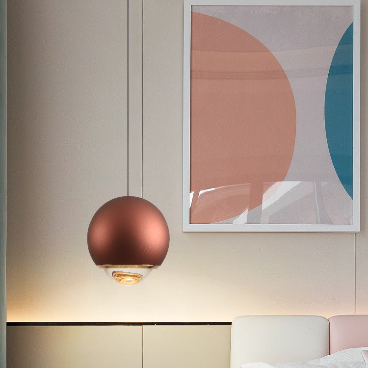 2025 new round ball bedroom bedside chandelier modern simple light luxury lifting adjustment bar small chandelier