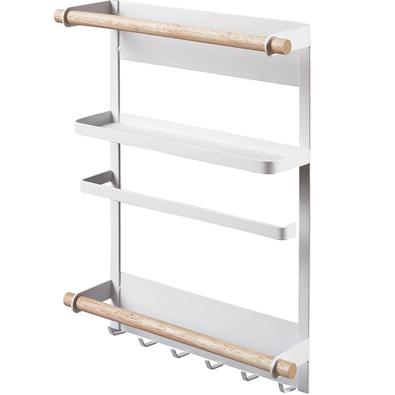 Refrigerator rack Side rack Wall rack No punching storage rack Multifunctional seasoning Household kitchen paper rack