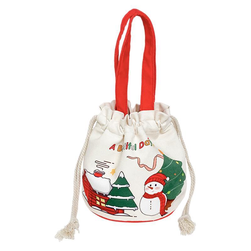 New Foreign Trade Spot Christmas Gift Bag Cartoon Santa Snowman Tote Bag Canvas Bag