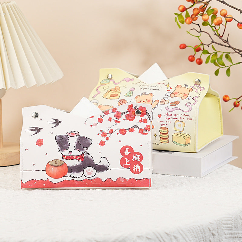 Peace and joy cute pumping carton creative festive tissue box living room bedroom car multi-functional storage box decoration