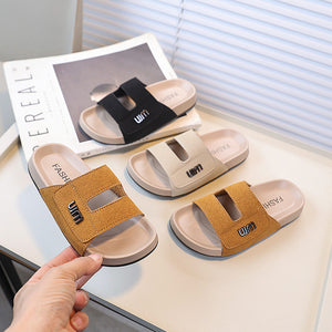 Vancahoboken shoes boys' cork sandals summernew arrivalkids indoor and outdoor sandals medium and large kids flip-flops