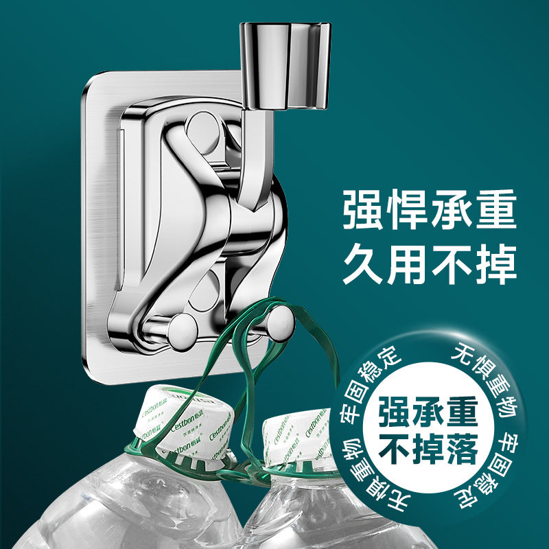 No punching shower bracket bathroom shower shower double hook holder hanging seat accessories shower adjustable artifact