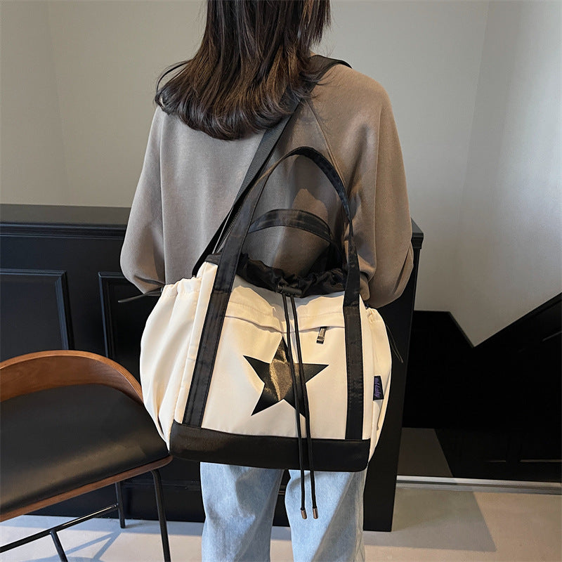 Canvas cloth bag New large-capacity anti-splashing fabric messenger bag Student commuting shoulder bag Casual advanced