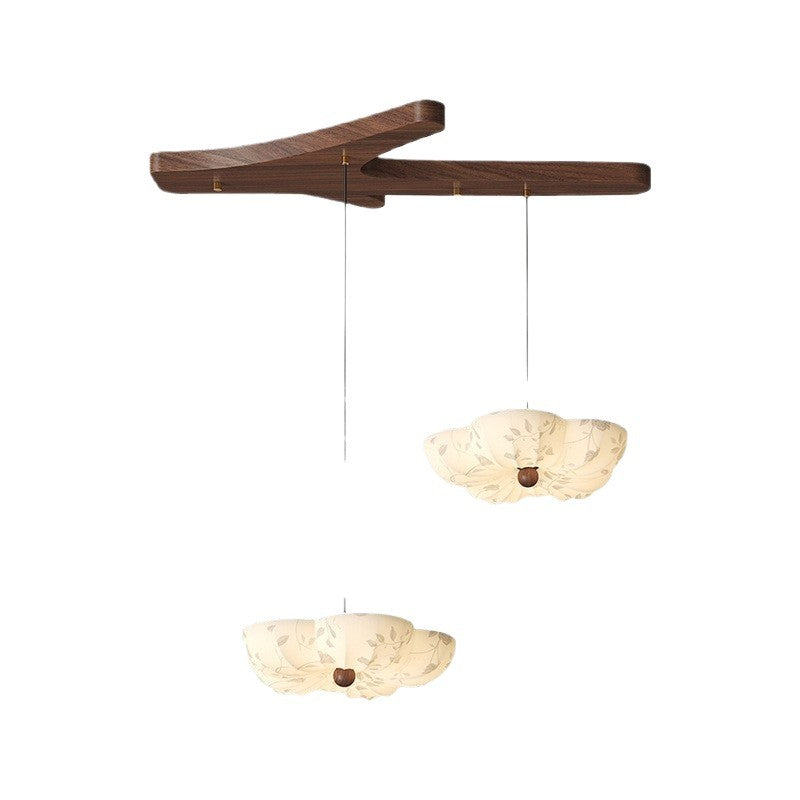 Medieval Fabric Restaurant Chandelier Song Dynasty Aesthetics New Chinese Designer Dining Table Flower Light Retro French Lighting