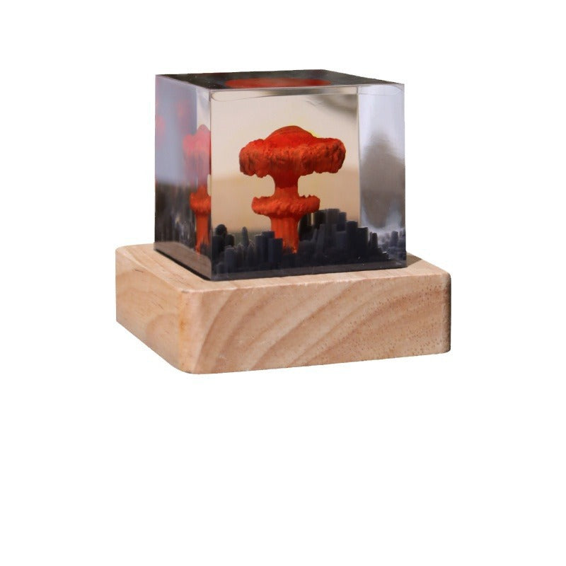Cross-border night light ornament Oppenheimer atomic bomb explosion mushroom cloud creative crystal epoxy resin crafts