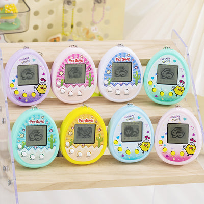 Mini virtual pet raising game console nostalgic feeding elf handheld electronic toy keychain pendant cross-border
