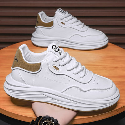 Men's 2025 spring new lightweight white sneakers, skate shoes, trendy versatile fashionable breathable youth niche streetwear shoes