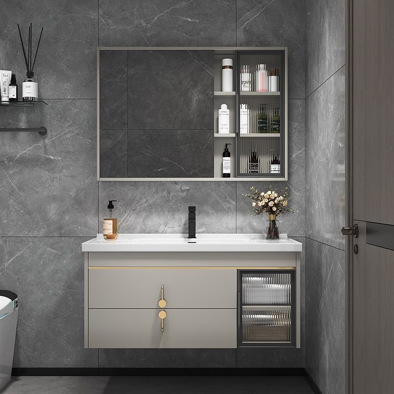 陶瓷一体盆浴室柜组合现代轻奢小户型洗手池洗脸盆卫生间洗漱台柜