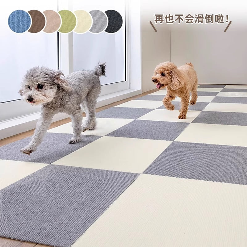 Cross-border splicing carpet square blanket non-slip 30cm bedroom glue-free children's room sound insulation floor mat dirt-resistant cat scratch self-adhesive