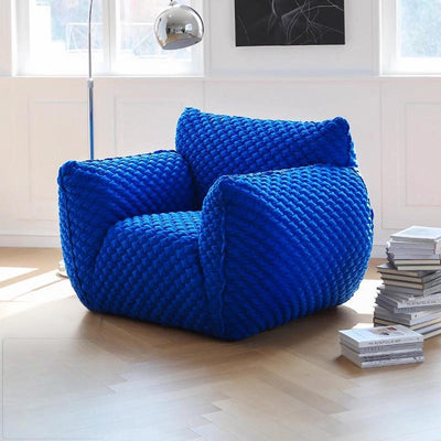 Italian normcore blue fat sofa designer sofa chair living room housestylish 3d fabric casual bread sofa