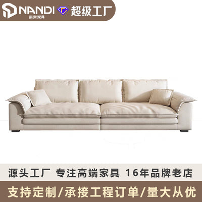 Italian modern normcore living room straight row sailboat fabric latex sofa ins style cream style foshan furniture wholesale