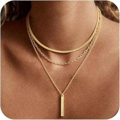 2025 bestselling minimalist commute layered necklace set - casual, versatile, trendy accessory design - short style