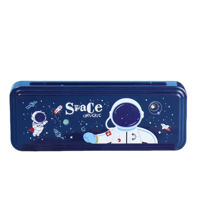Student stationery box wholesale children's cartoon cute astronaut plastic waterproof pencil case multi-functional combination lock pencil case