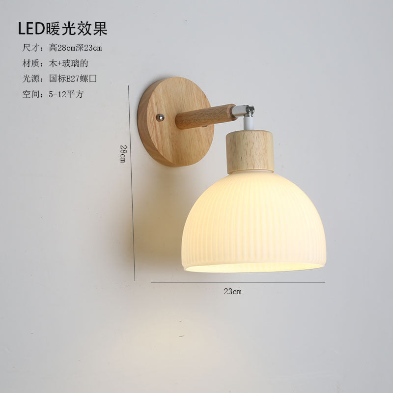 Log wind wall lamp Japanese living room wall lamp wabi wind bedroom bedside lamp B & B universal variety of lighting