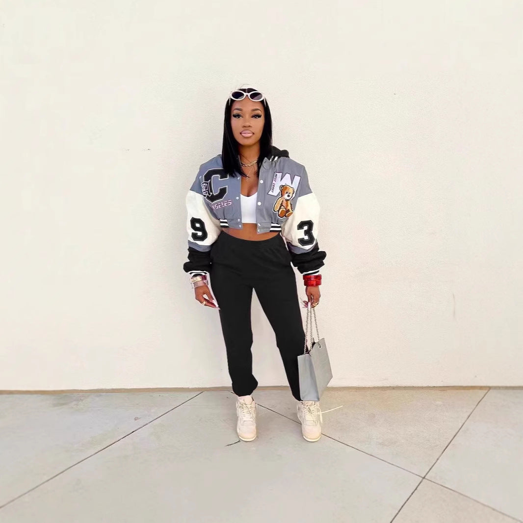 2025 Cross-border African fashion and leisure  baseball jersey printed three-piece set (no hat) versatile