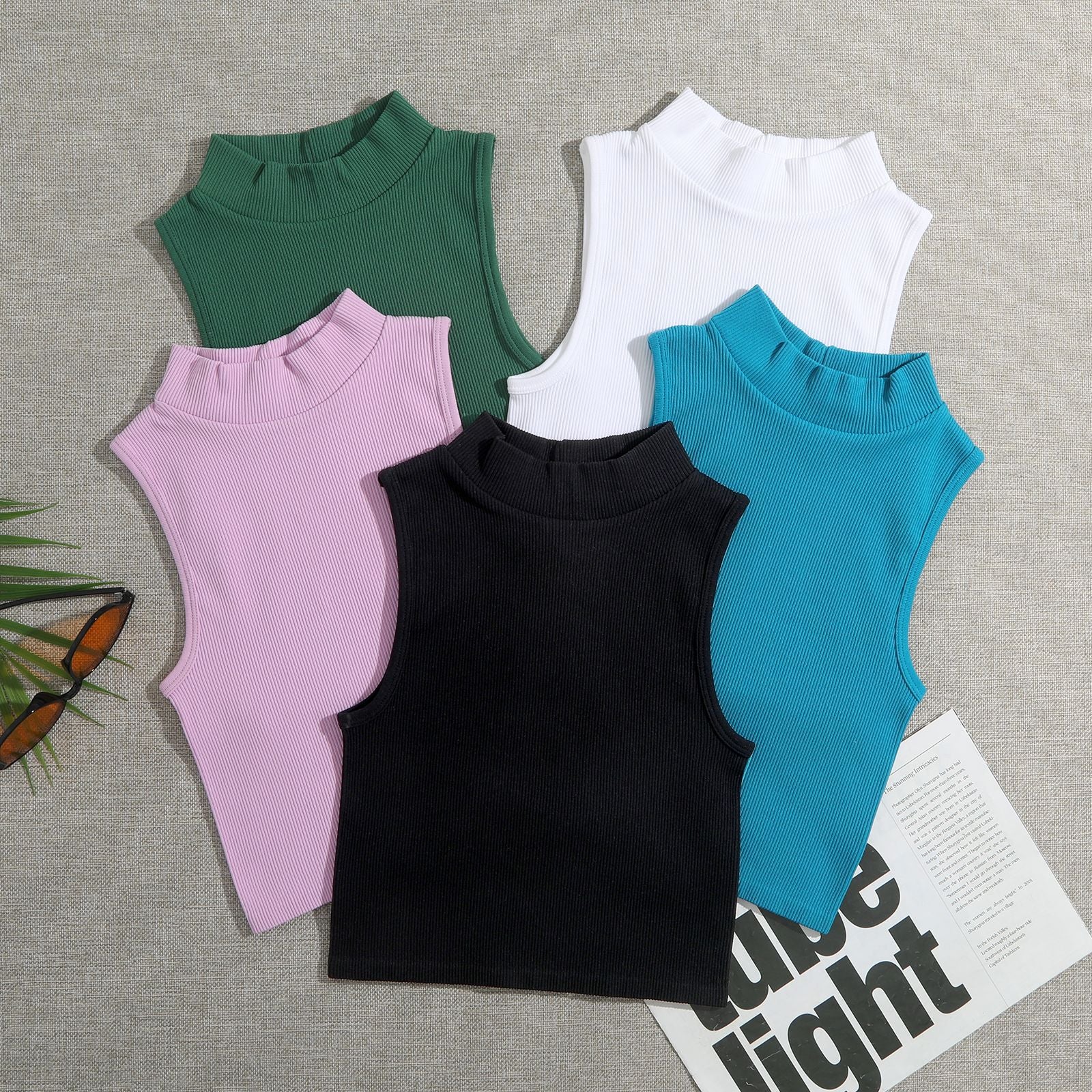 primer autumn and winter threaded turtleneck vest nylon  sports bra quick-drying yoga clothing underwear