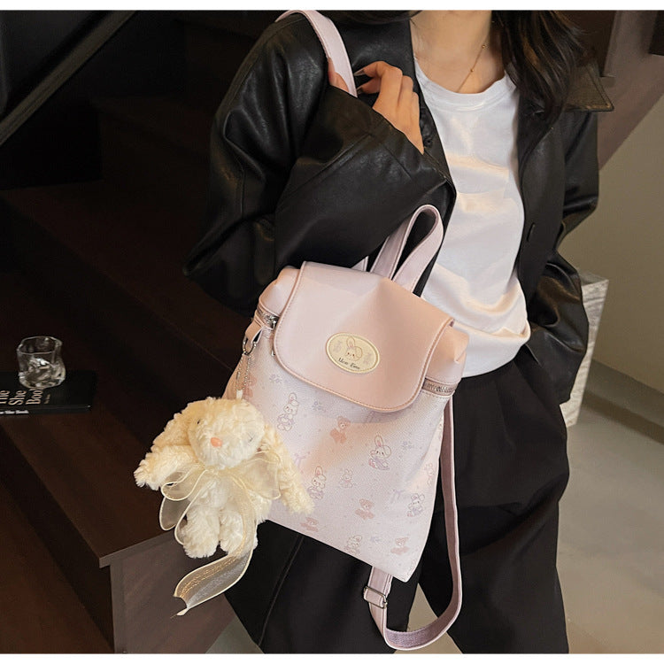 Cross-border backpack women's large-capacity leisure Korean version student schoolbag street trend high-end sense lightweight travel backpack