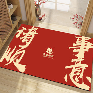 New chinoiserie crystal velvet entrance door floor mat for home entrance door mat non-slip and dirt-resistant door mat