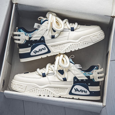 Men's 2025 new winter breathable mesh casual white sneakers - student, niche, original design, versatile, trendy athletic shoes