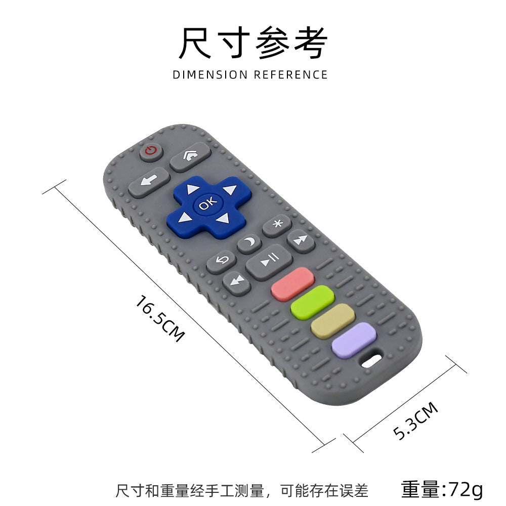 Customized  explosive remote control toothpaste silicone baby food grade molar stick anti-eating hand soothing toy manufacturer