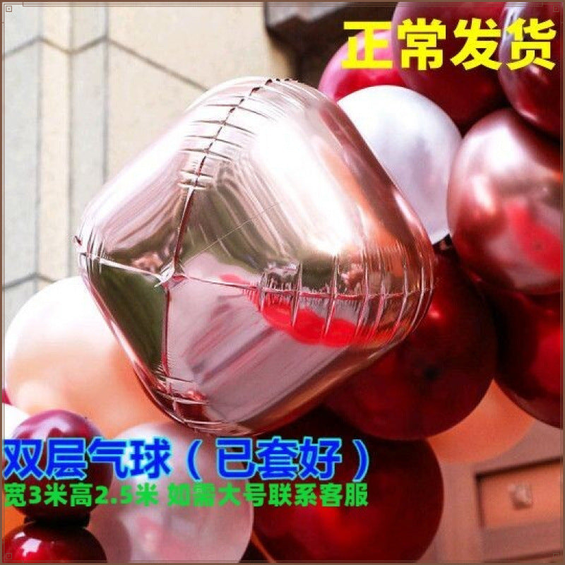 Balloon arch bracket wedding scene arrangement wedding room hotel entrance decoration wedding outdoor road flower stand column