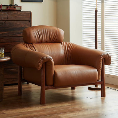 Chair medieval style italian first layer real cowhide lazy lounge chair living room balcony casual single sofa cross-border furniture