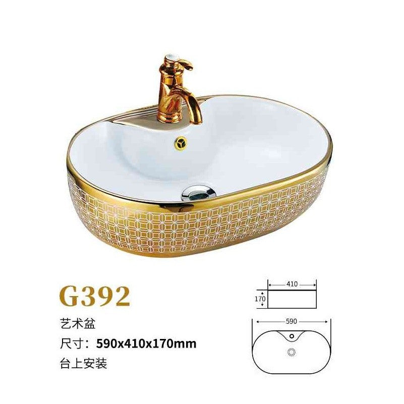 陶瓷台上盆轻奢洗手盆艺术盆洗脸盆小户型家用酒店民宿台上盆加深