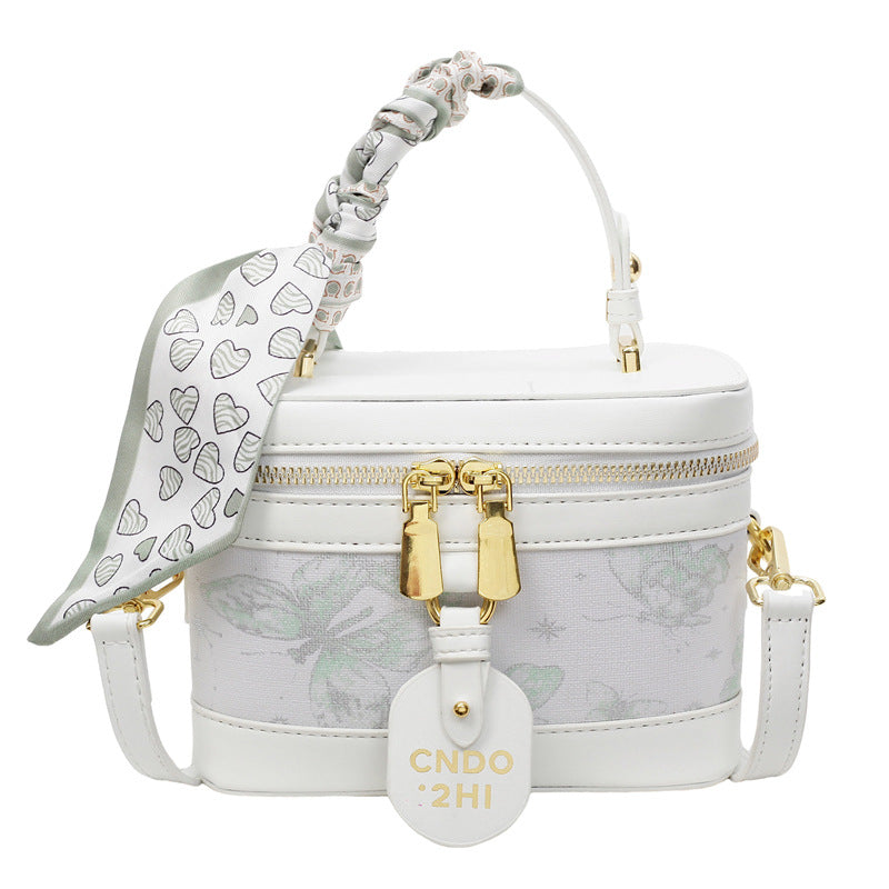 Bag Women's 2025 New Popular Handbag Cosmetic Box Bag High Texture Fashion Shoulder Bag Commuter Messenger Bag