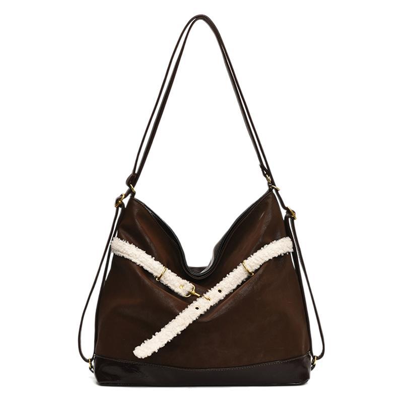 European and American retro large-capacity backpack women's 2025 autumn and winter new fashion casual shoulder bag commuter messenger bag bag