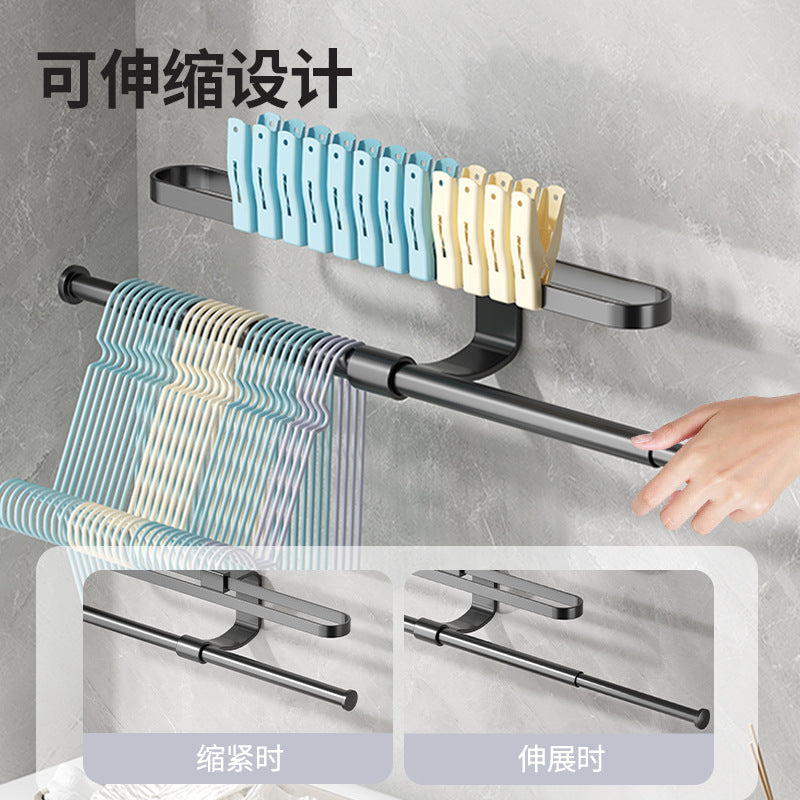 Put drying racks, storage racks, non-punching wall-mounted finishing racks, household balconies, clips, multifunctional hook rods