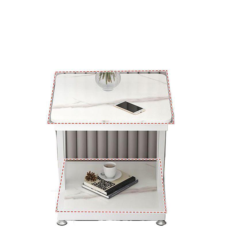 Nordic sofa side side side cabinet rock slab small coffee table with wheels side table double layer mobile small table corner bedside table