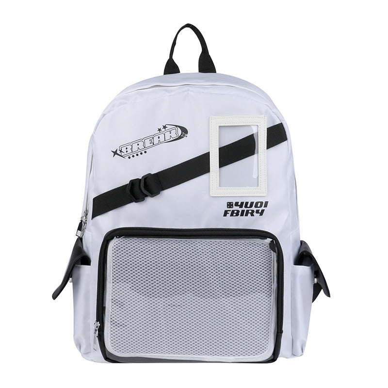 New fashionable Korean version pain bag transparent primary and secondary school student schoolbag men's and women's large-capacity college backpack travel backpack