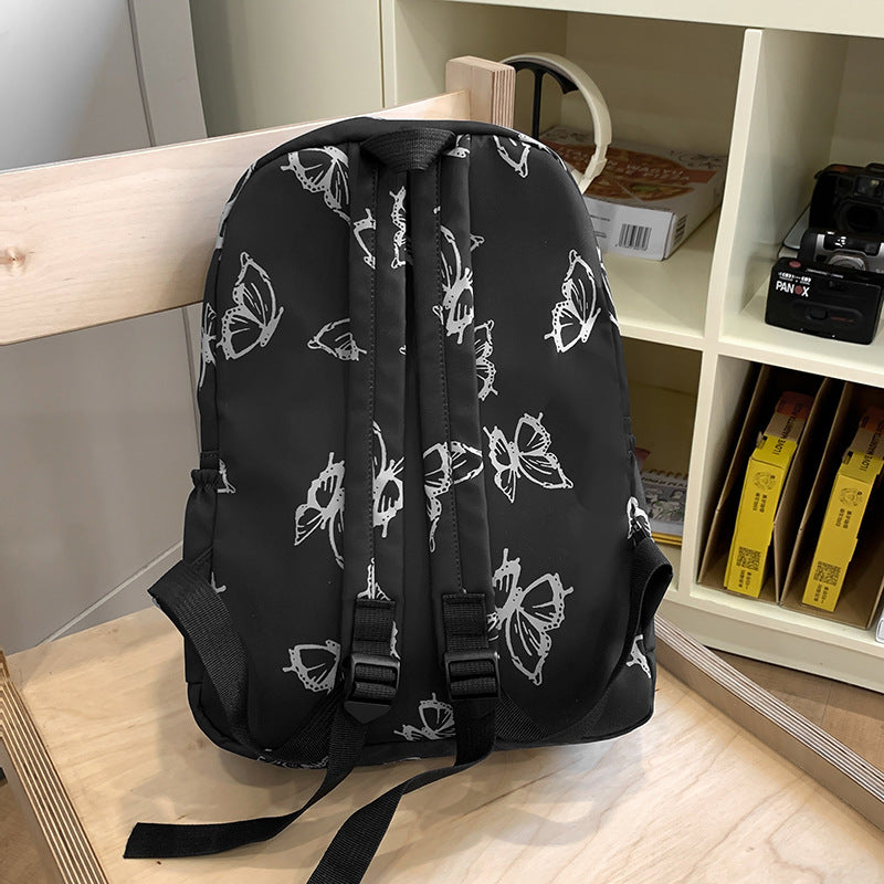 New simple cartoon butterfly backpack, primary and secondary school student campus schoolbag, large capacity and light travel  backpack