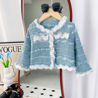 Girls' outerwear: new stylish spring/autumn collection - baby autumn clothes, korean style jacket, children's chanel-inspired blazer/top