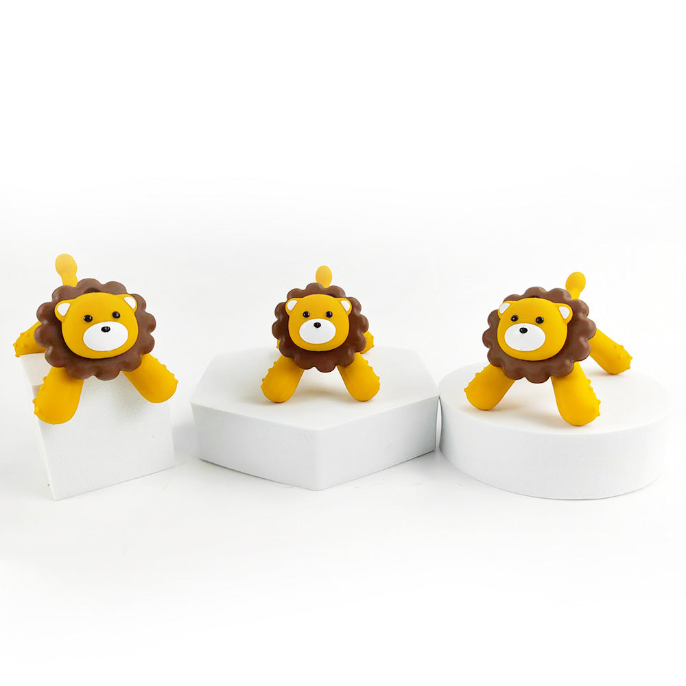Cross-border baby lion bee toothpaste food grade silicone soothing molar stick baby grasping teething toothpaste toy