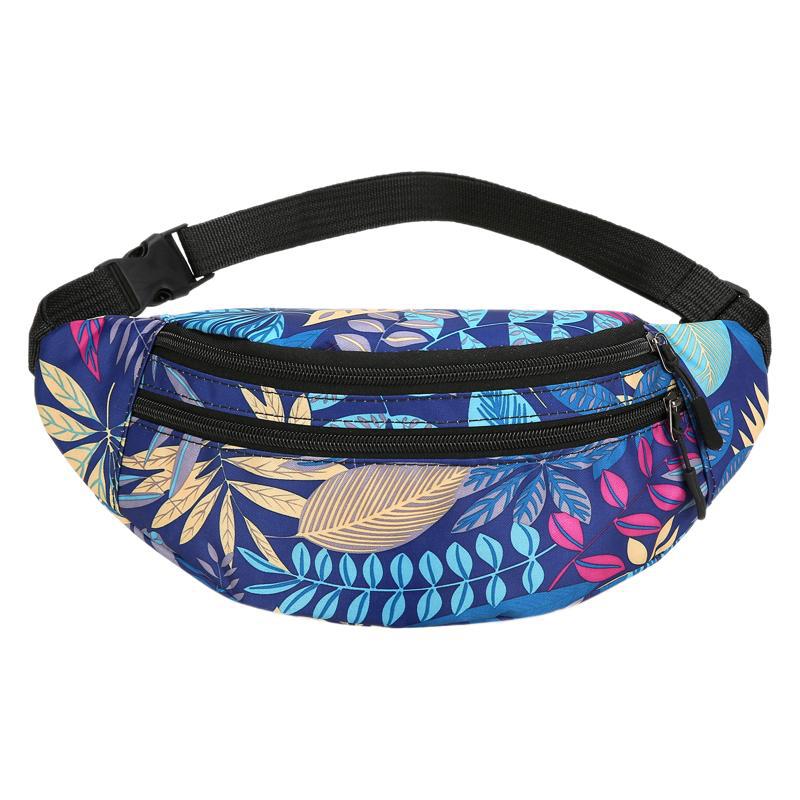 New fanny pack, women's mobile phone bag, casual messenger bag, printed close-fitting stall, wallet, travel backpack.