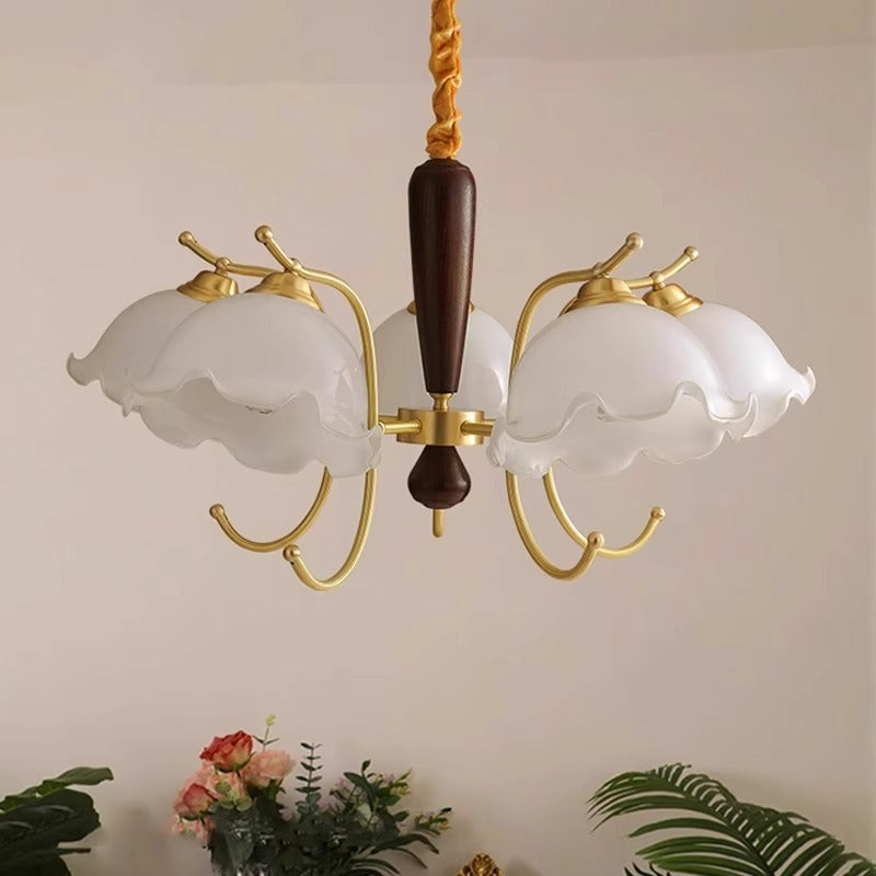 American medieval bedroom dining room study glass nostalgic chandelier Nanyang wind retro vintage wrought iron living room lamp