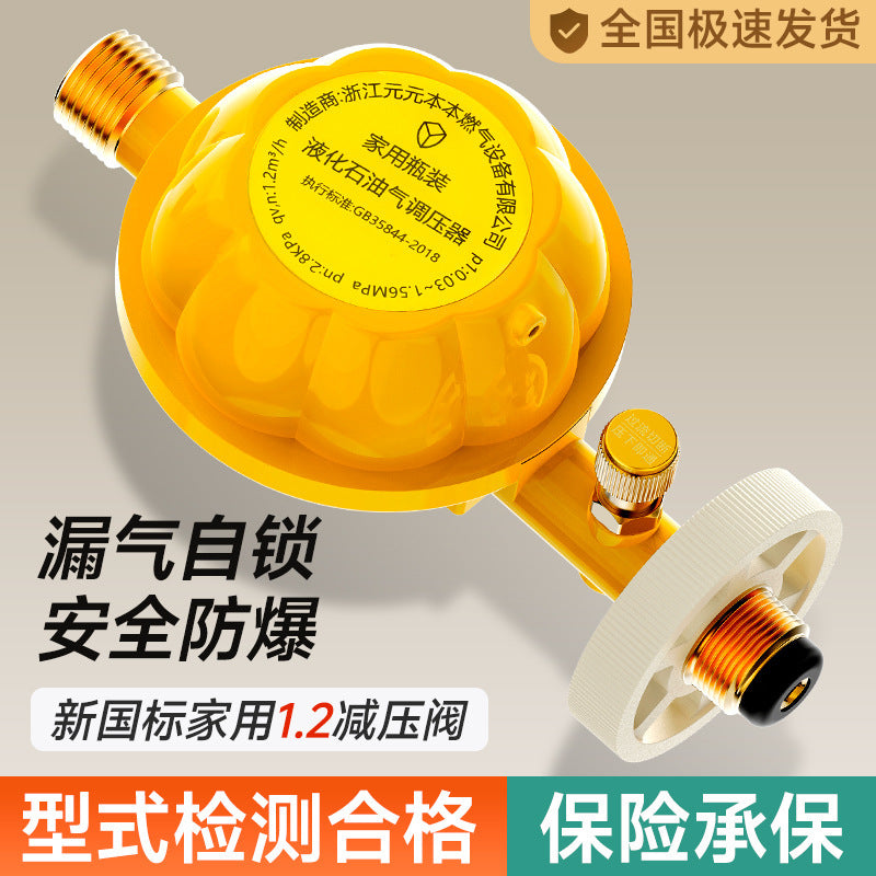 One piece of gas pressure reducing valve household national standard 1.2L gas tank gas stove valve gas pipe automatic shut-off valve