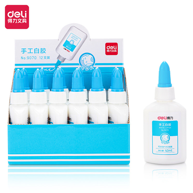 Deli 9070 white glue, student handicraft class glue can be hand washed handmade white glue DIY handmade white glue 40ml