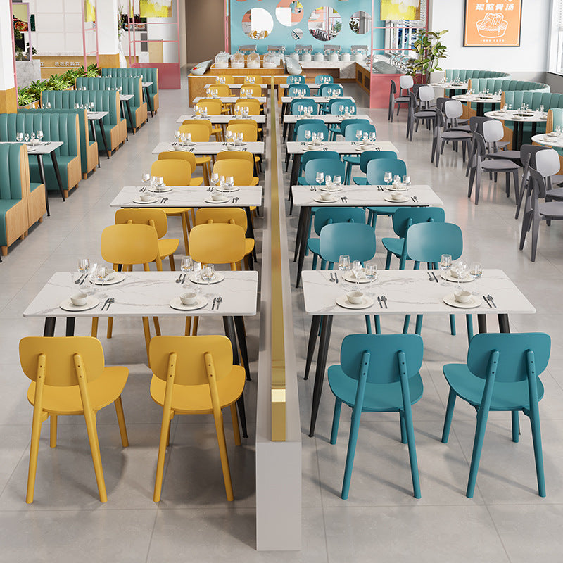 Company staff canteen dining table and chairs student canteen snack bar combination catering commercial 4 staff school restaurant