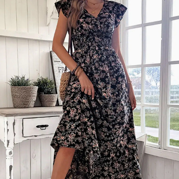 Spot European and American independent station   summer comfortable casual slim dress new European and American holiday dress