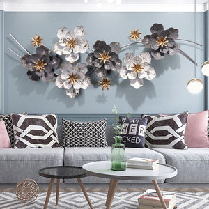 Iron chinoiserie living room wall hanging sofa wall decoration creative metal pendant wall decoration light luxury entrance background restaurant