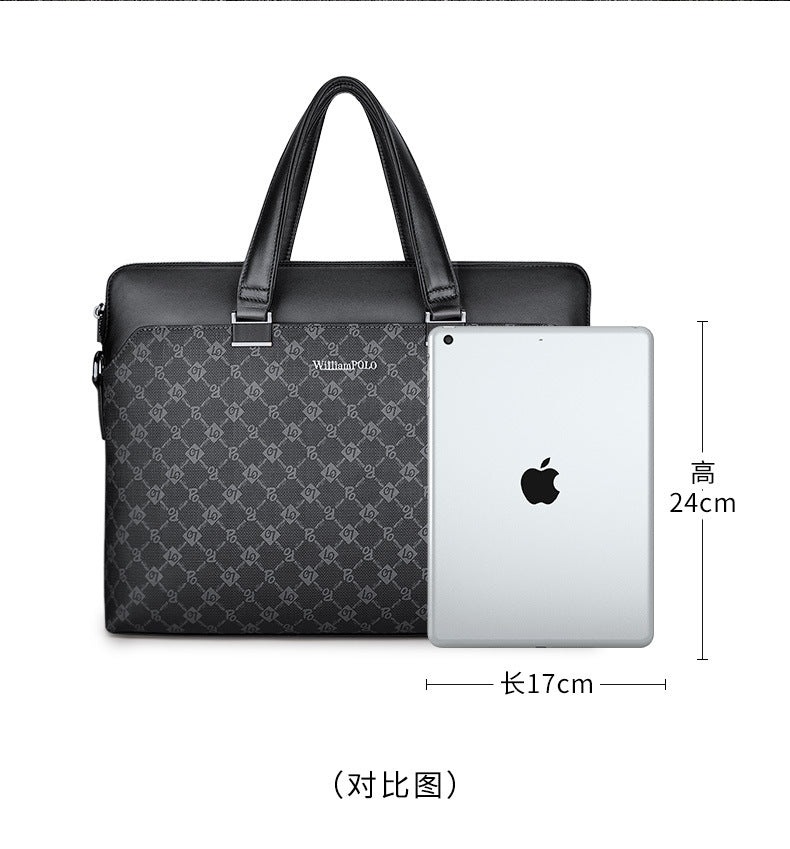 Emperor Paul Leather Men's Briefcase Men's Cowhide Business Laptop Bag Large Capacity Genuine Office Bag Men's