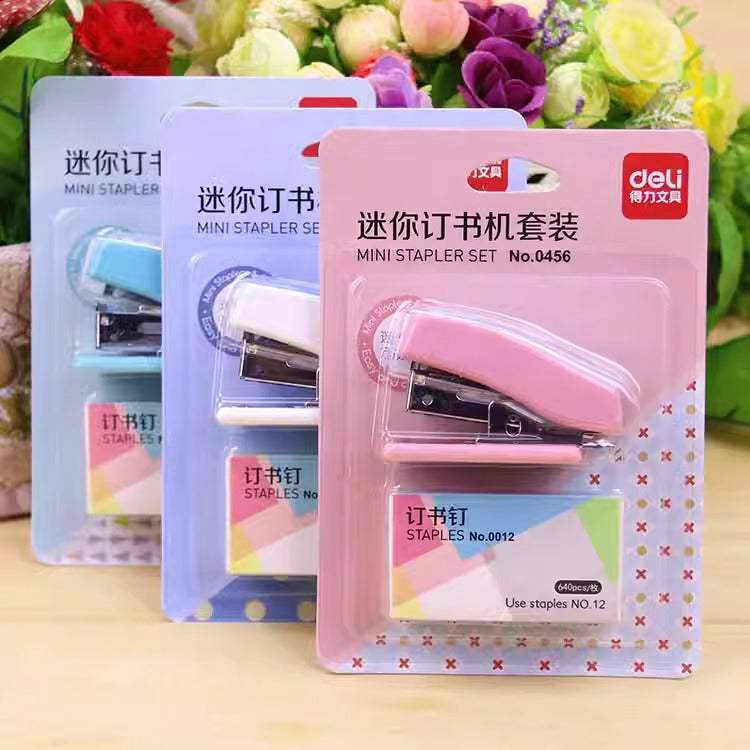 Deli 0456 Stapler Set Mini Small Cute Cartoon Stapler Student Stationery Wholesale Portable