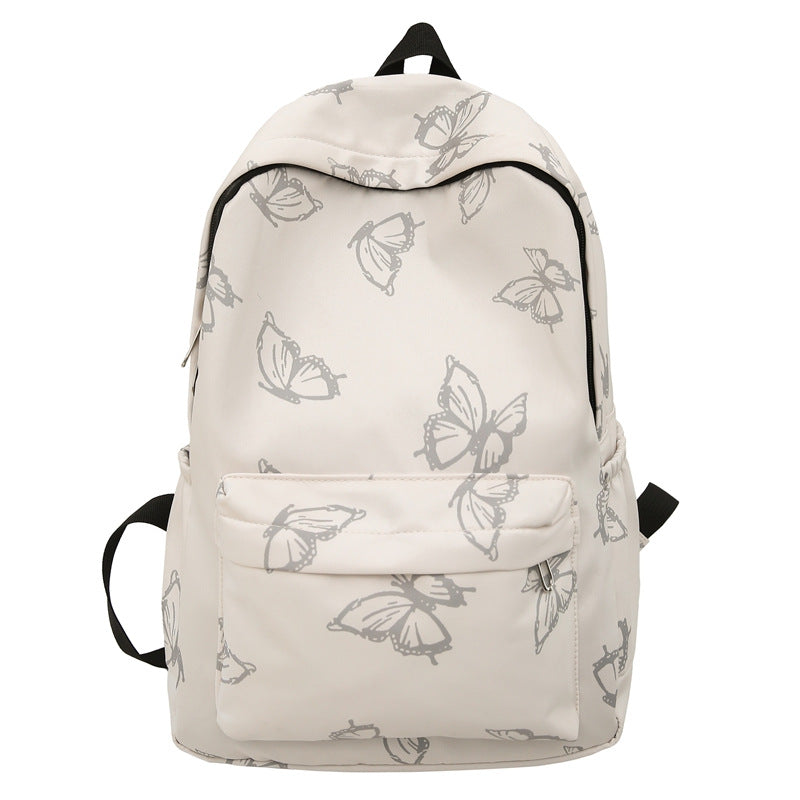 New simple cartoon butterfly backpack, primary and secondary school student campus schoolbag, large capacity and light travel  backpack