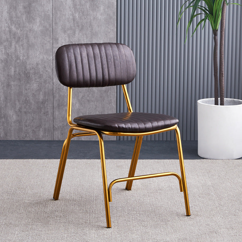 American loft iron art sub restaurant hot pot shop retro leather dining chair milk tea shop cafe casual back chair stool