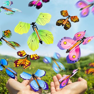 Kids outdoor toys flying butterfly spray flower gift box flying back and forth bamboo dragonfly park spring outing essential artifact
