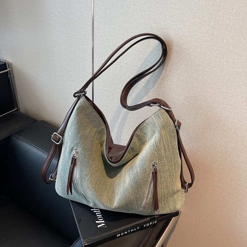 Cross-border high-quality textured bag women's large-capacity 2025 new popular fashion backpack multi-functional messenger bag