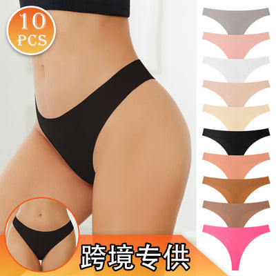 wholesale seamless ice silk low-rise women's bikini underwear, breathable, quick-drying, invisible sports yoga panties