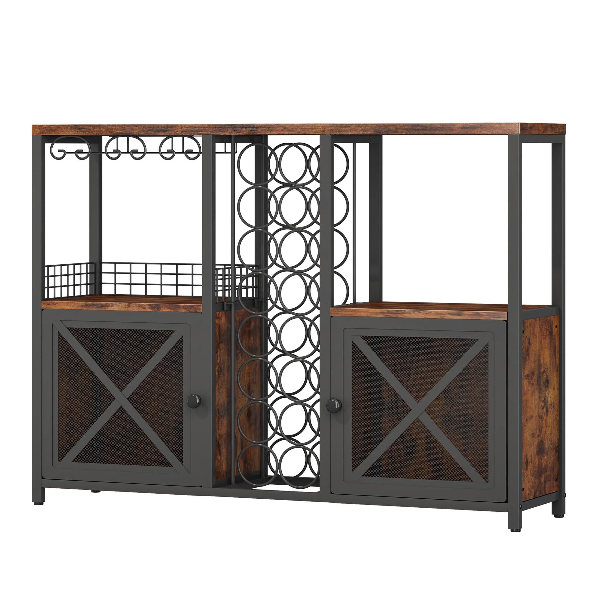 Amazon cross-border restaurant wine cabinet wrought iron partition wine rack floor-to-ceiling wine display rack red wine glass display rack